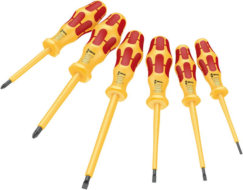 Wera 1060 i/1065 i/6 KRAFTFORM VDE SCREWDRIVER SET PZ/SL 6PC