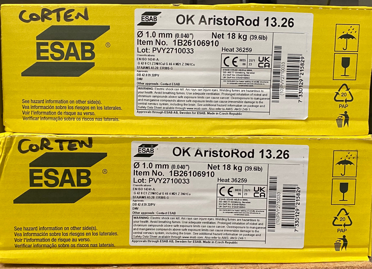 ESAB OK AristoRod 12.50 Mild Steel .030 MIG Wire 11 Lb. Spool - Baker's Gas & We ESAB OK AristoRod 12.50 Mild Steel .030 MIG Wire 11 Lb. Spool - Baker's Gas & We