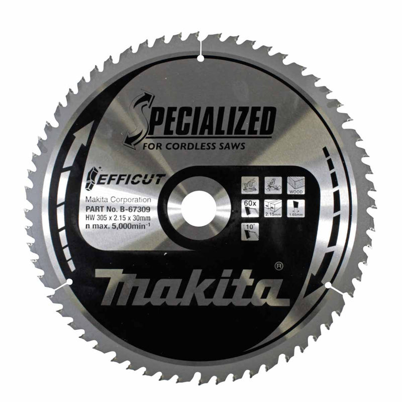 Makita B-67309 Efficut TCT Wood Cutting Circular Saw Blade 305mm x 30mm x 60T