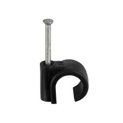 Unifix  3.5mm Black Round Cable Clip (Box 1000)