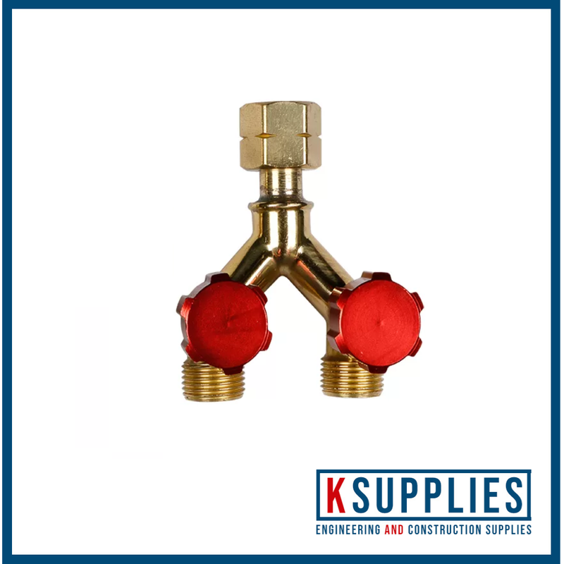 Parweld Gas Double Outlet Connector Y piece Acetylene