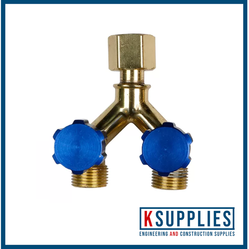 Parweld Gas Double Outlet Connector Y piece Oxygen