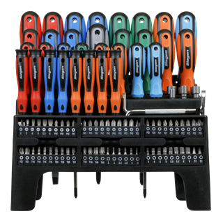 Siegan Sealey S01248 Screwdriver, Bit & Nut Driver Set 100pc