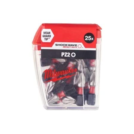 Milwaukee PZ2 25mm Impact Shockwave Bits 25 Piece (4932472041)