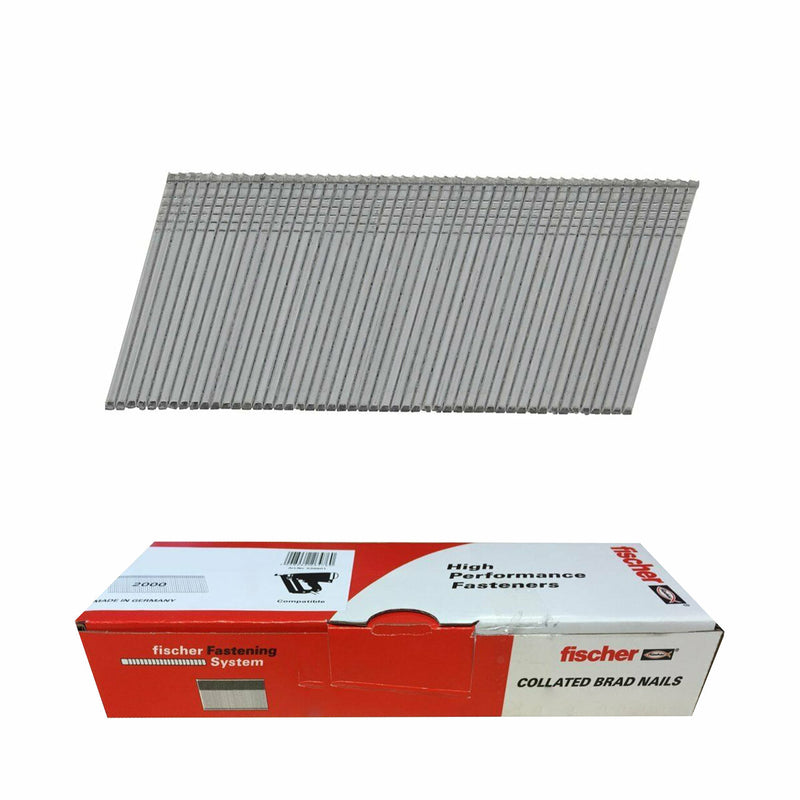 Fischer 63mm Second Fix 16g Angled Galv Brad Nail Packs (2000) 553924