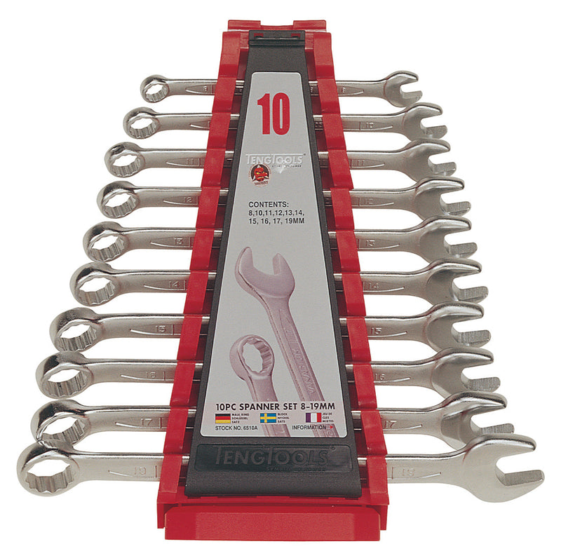 Teng 6510A 10pc Metric Combination Spanner set 8-19mm