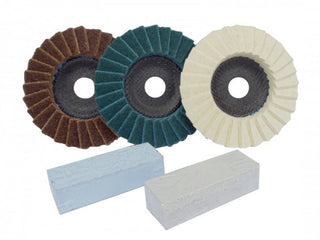 Dronco / Osborne Polishing Disc set 115mm x 22mm Fine Coarse Felt polishing disc & polish 6900040100