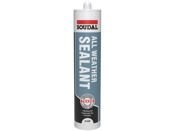 Soudal All Weather Silicone Sealant Clear 290ml