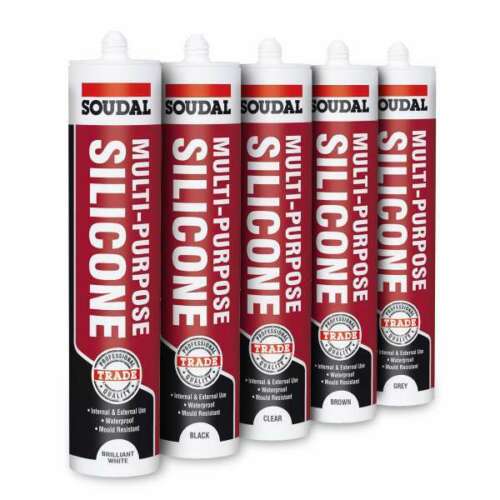 Soudal Multi-Purpose Silicone White Clear Brown Black Grey