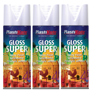Plastikote 400ml gloss super spray paint Various colours (Pack of 3)
