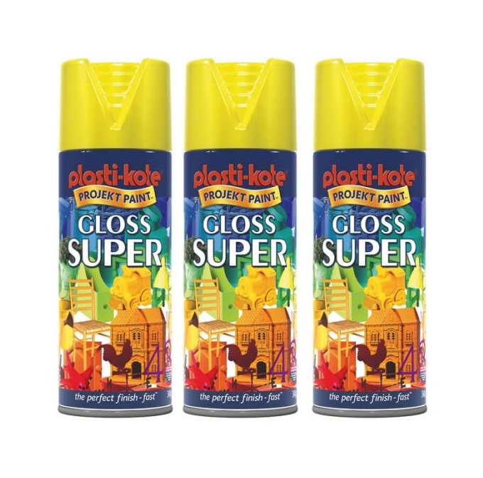 Plastikote 400ml gloss super spray paint Various colours (Pack of 3)