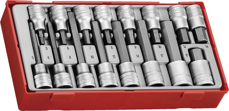 Teng TTHEX 16 piece 1/2" Drive Socket Hex Bit Set 5-17mm