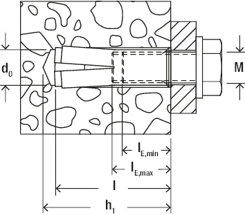 Fischer m6x30 ETA Hammerset Anchor Bolt (48264) 100 Box