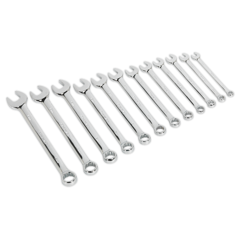 Sealey AK63012 12pc Metric Combination Spanner Set 8-19mm