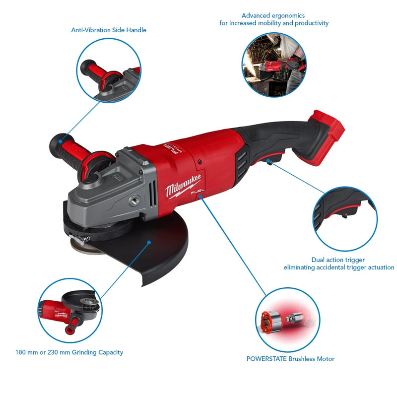 Milwaukee M18FLAG230XPDB-121 9" Cordless Grinder 230mm