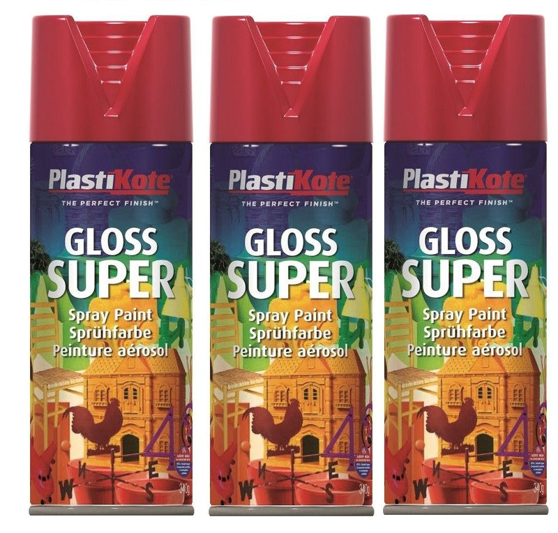 Plastikote 400ml gloss super spray paint Various colours (Pack of 6)