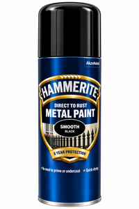 Hammerite 400ml Black Smooth Finish Spray Metal Paint