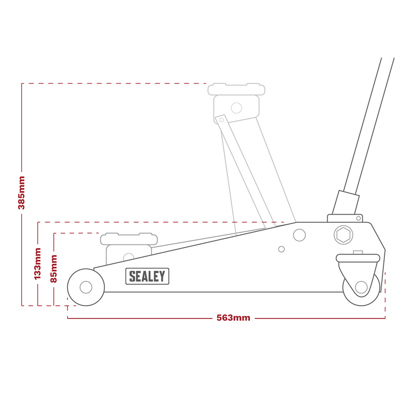 Sealey 1020LEB Trolley Jack 2 Tonne Low Profile