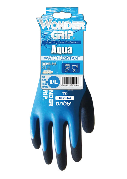 Wonder Grip® Aqua Size 9 Large Glove wg318