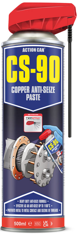 Action Can CS90 500ml Twin Spray Aerosol Copper Anti Seize Grease Spray