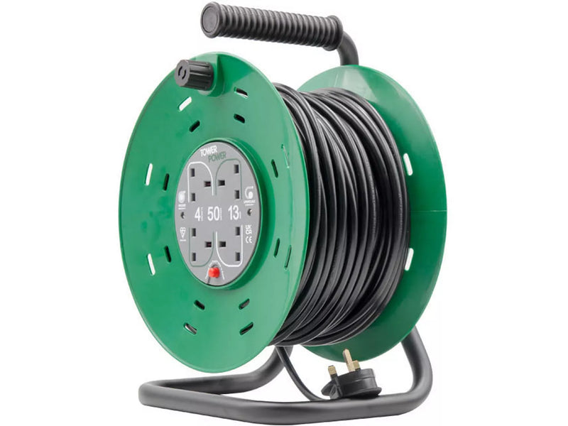 Tower 50 Meter 230v Extension Cable Reel