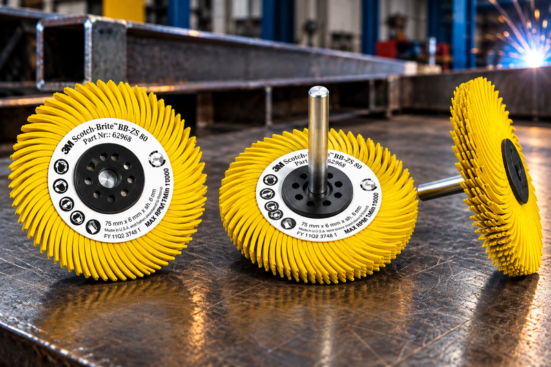 3M 75mmx6mm Shaft Mounted Radial Bristle Brush Disc BB-ZS 80