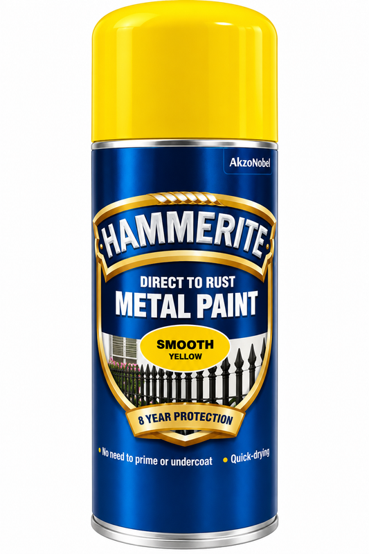 Hammerite 400ml Yellow Smooth Finish Spray Metal Paint