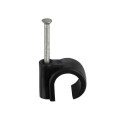 Unifix  6mm Black Round Cable Clip (Box 1000)