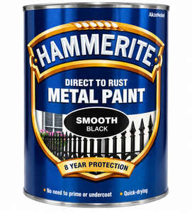 Hammerite 5ltr Black Smooth Finish Metal Paint
