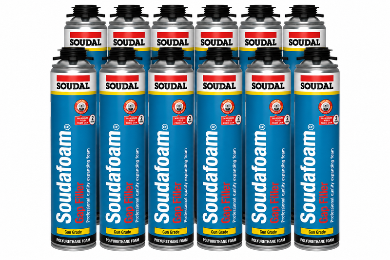Soudal 750ml Gun Grade Foam Gap Filler Box 12