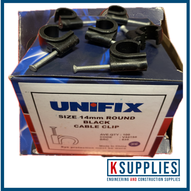 Unifix 14mm Black Round Cable Clip
