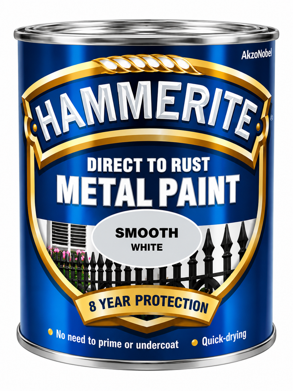 Hammerite 5ltr White Smooth Finish Metal Paint