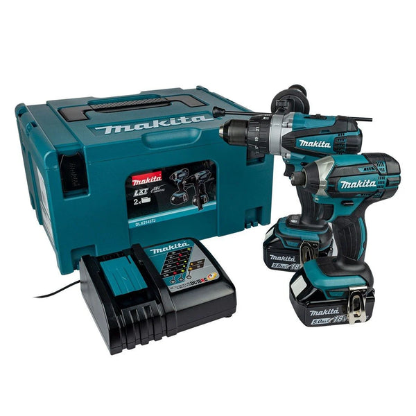 Makita DLX2145TJ 18v Cordless Twin Pack DHP458 Combi Drill & DTD152 Impact Driver (2x 5.0Ah Batteries)