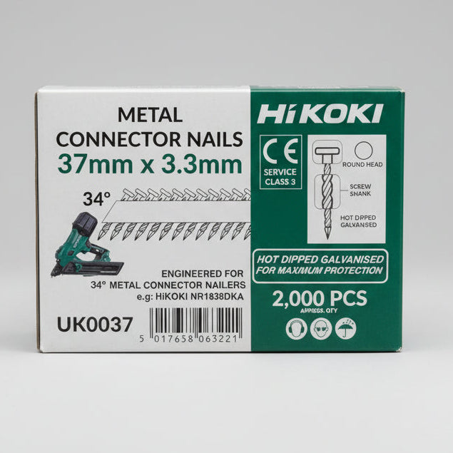 Hikoki 37mm Collated Metal Connector Twist Nails Uk0037