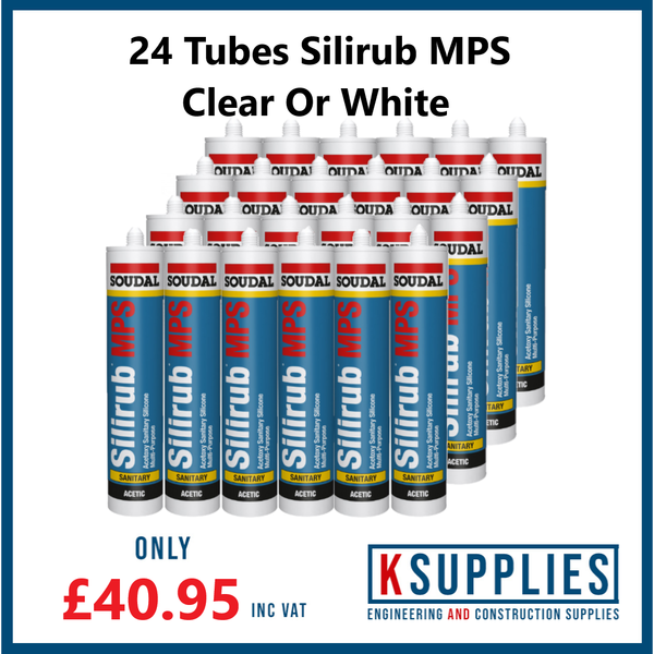 Soudal silirub MPS White Sanitary Silicone 24 Tubes