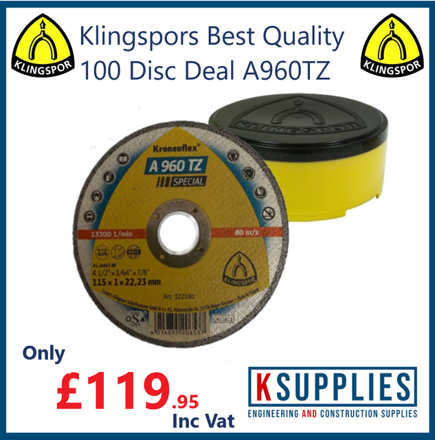 Klingspor a960tz 115mm x 22 x 1mm Thin Cutting Disc (Promo)