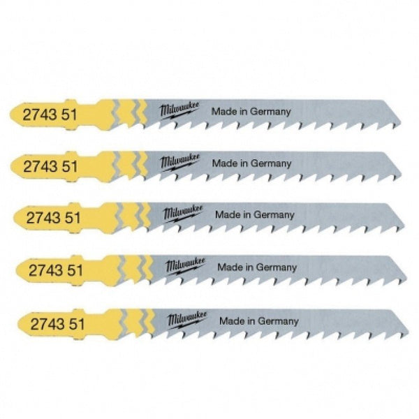 Milwaukee T101D Jigsaw Blades Wood & Plastics Pack of 5 (4932274351)