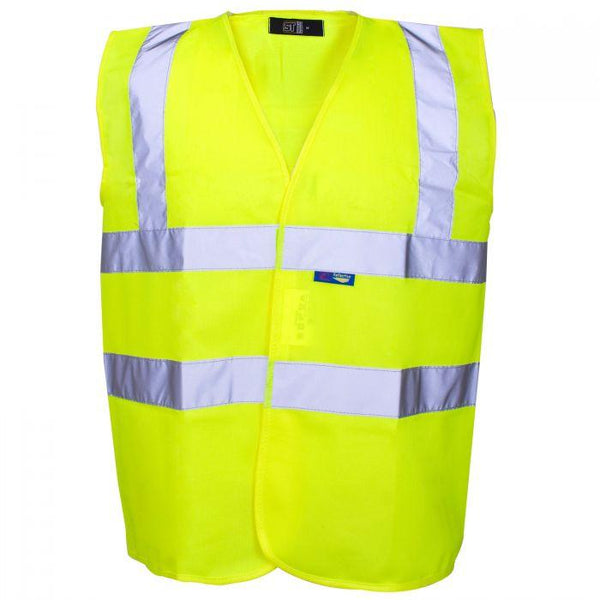 Supertouch Hi Viz Yellow Waistcoat Vest (100 Pack)