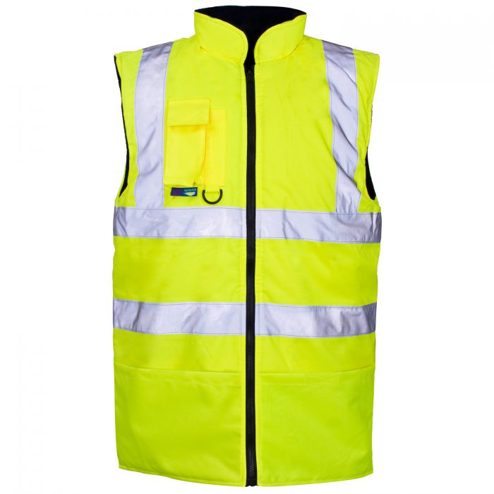 Supertouch Hi Vis Yellow Reversible Bodywarmer