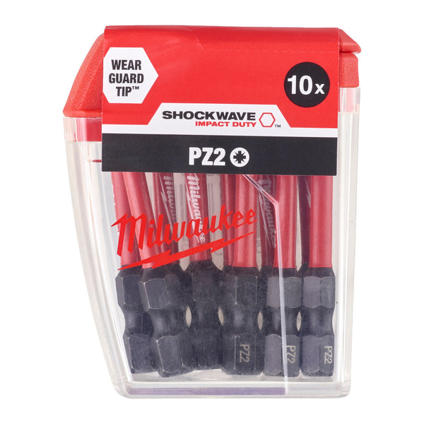 Milwaukee PZ2 50mm Impact Shockwave Bits 10 Piece (4932472050)