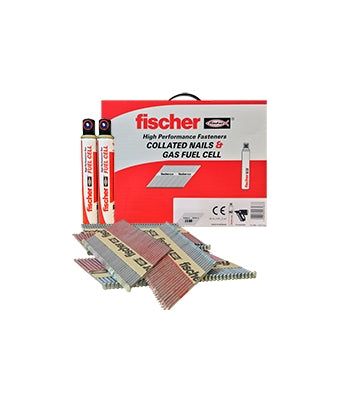 Fischer 534707 1st Fix Nail Pack 3.1 X 75mm Ring Nails Galv Class 1 2 2200 Nails 2 Fuel 87038