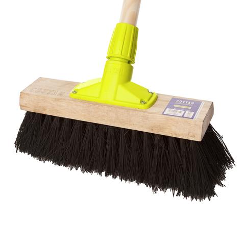 Cottom 12" Stiff Yard Bassine Sweeping Brush Includes Handle