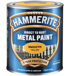 Hammerite 750ml Yellow Smooth Finish Metal Paint