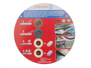 Dronco / Osborne Polishing Disc set 115mm x 22mm Fine Coarse Felt polishing disc & polish 6900040100