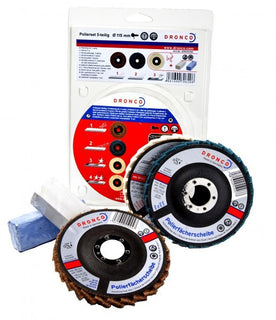 Dronco / Osborne Polishing Disc set 115mm x 22mm Fine Coarse Felt polishing disc & polish 6900040100
