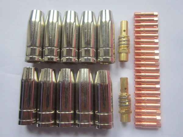 Parweld MB15 Mig Welding Contact Tips Set 1.0mm (32 Pieces)