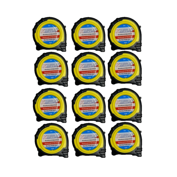 K Supplies 3mtr/10ft Tape Measure Own Brand (12 Pack)