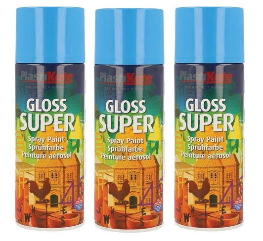 Plastikote 400ml gloss super spray paint Various colours (Pack of 3)