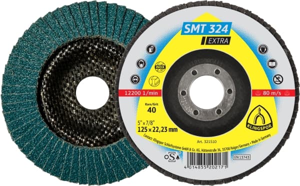 Klingspor SMT324 125mm x 22 x 40 grit Flap Disc