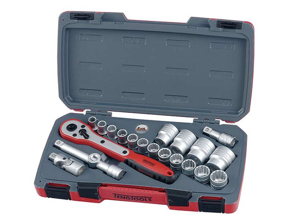 Teng T1221 21 piece 1/2In Drive Metric Socket Set